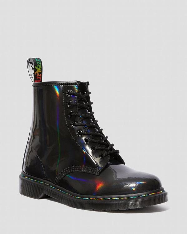 Dr Martens Dámské Kotníkové Boty 1460 Rainbow Patent Černé Viacfarebný, CZ-215794